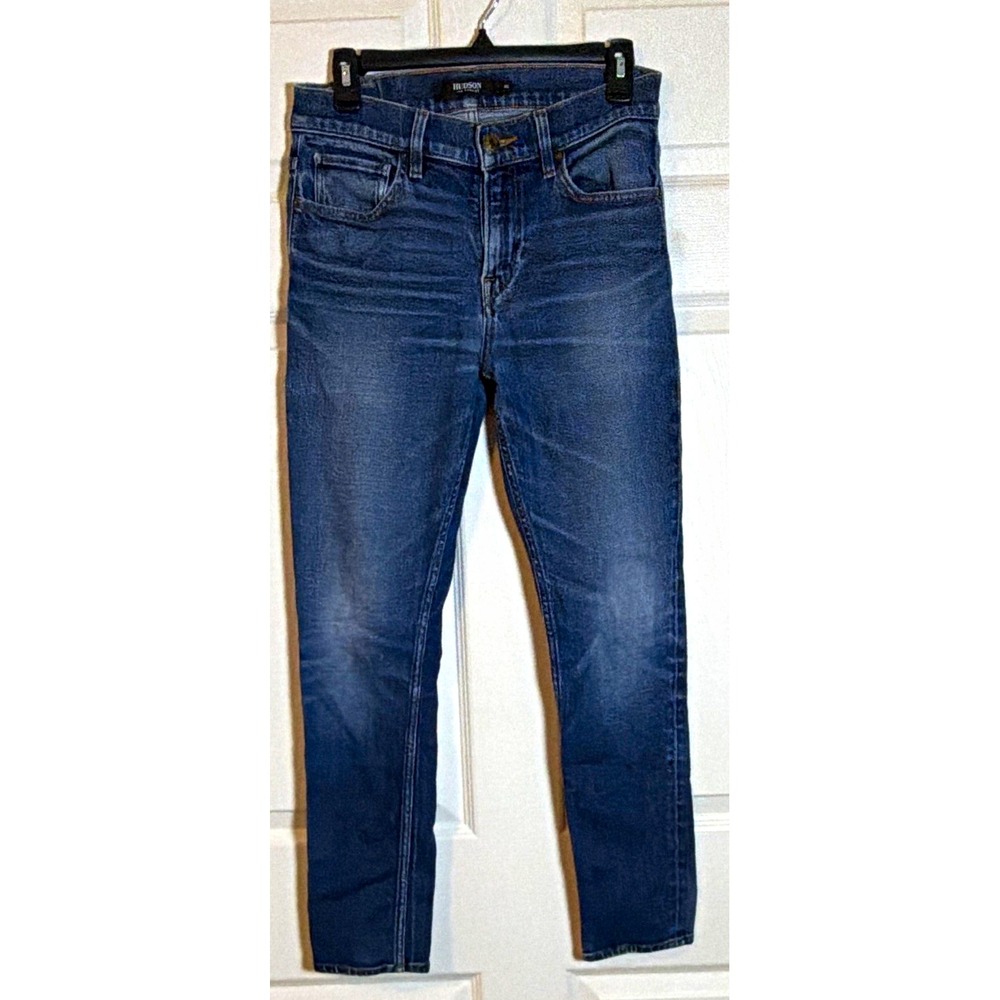 Hudson Men's Skinny Fit Jeans Blue Medium Wash Stretch Denim 5-Pocket 30